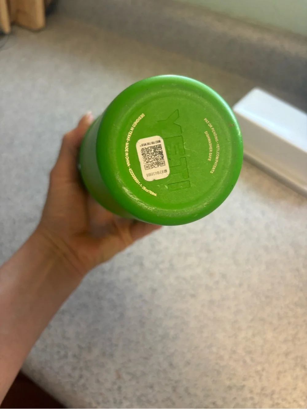 Yeti Green Stainless Steel Tumbler with Clear Lid